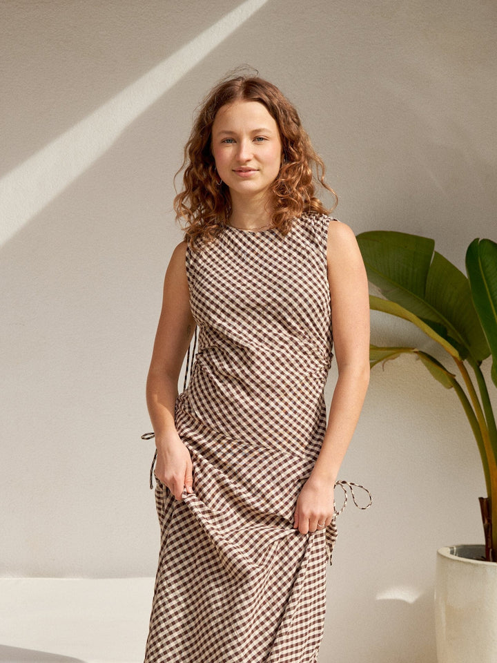 Neo Noir - Saxton Check Dress 167962 - 210 - Brown Kjoler 