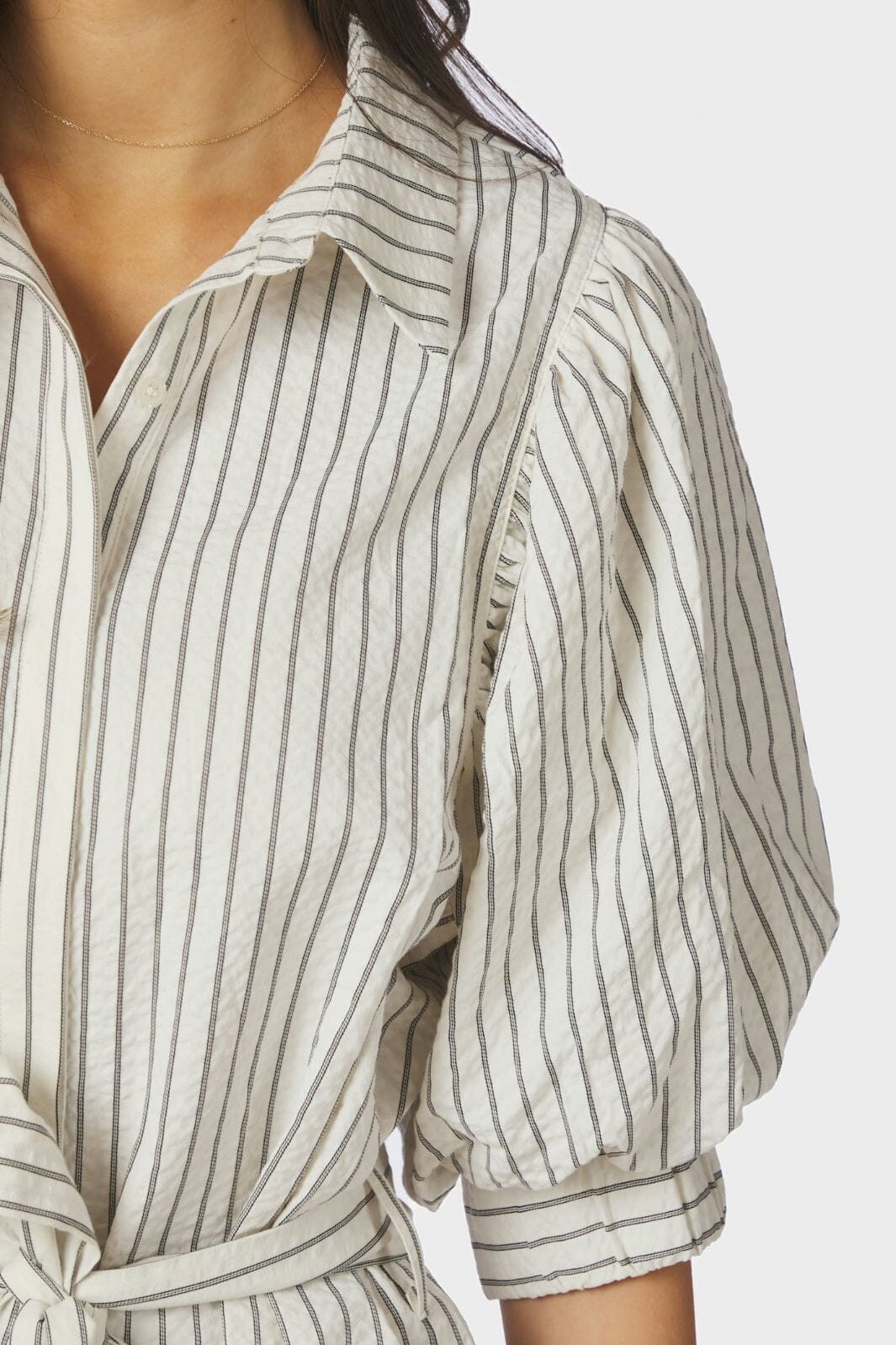 Neo Noir - Serene Slim Stripe Dress 168963 - 121 - Off White Kjoler 