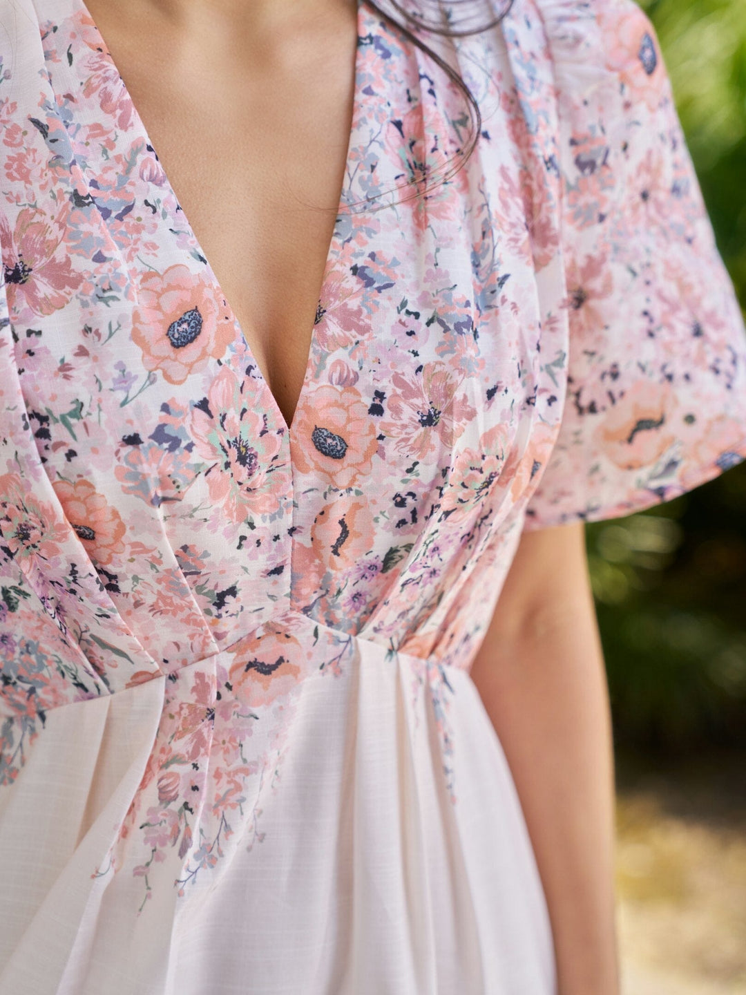Neo Noir - Serna Flower Print Dress 166177 - 679 - Burned Powder Kjoler 