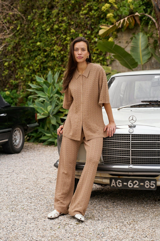 Neo Noir - Sette Fine Crochet Blouse 168327 - 214 - Taupe Bluser 