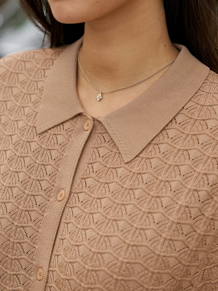 Neo Noir - Sette Fine Crochet Blouse 168327 - 214 - Taupe Bluser 