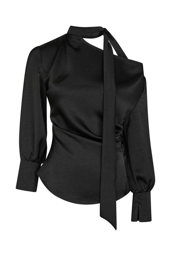Neo Noir - Shirli Heavy Sateen Blouse 166967 - 100 - Black