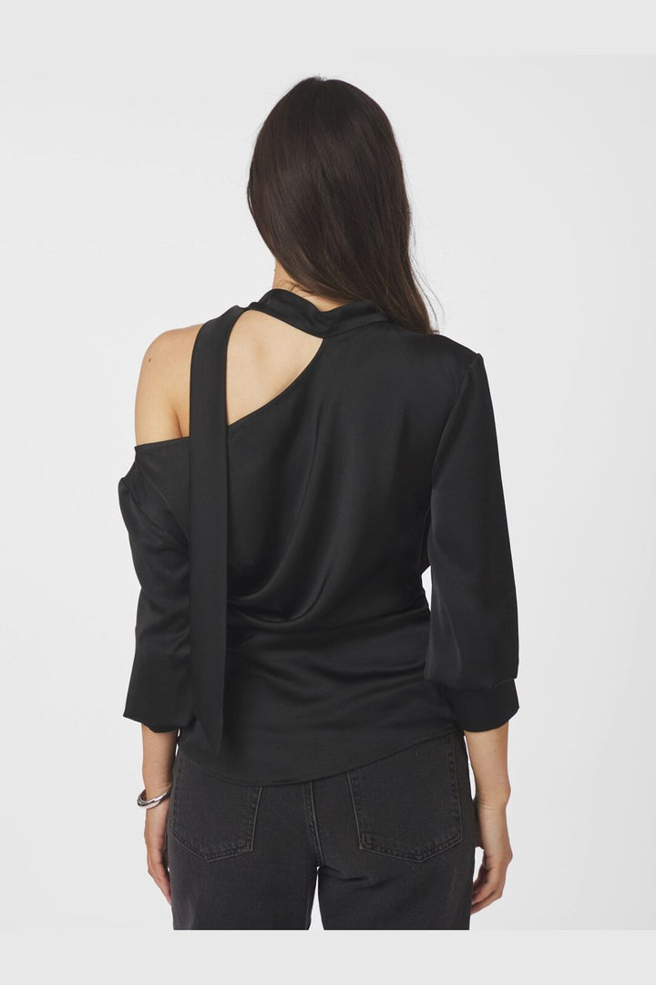 Neo Noir - Shirli Heavy Sateen Blouse 166967 - 100 - Black