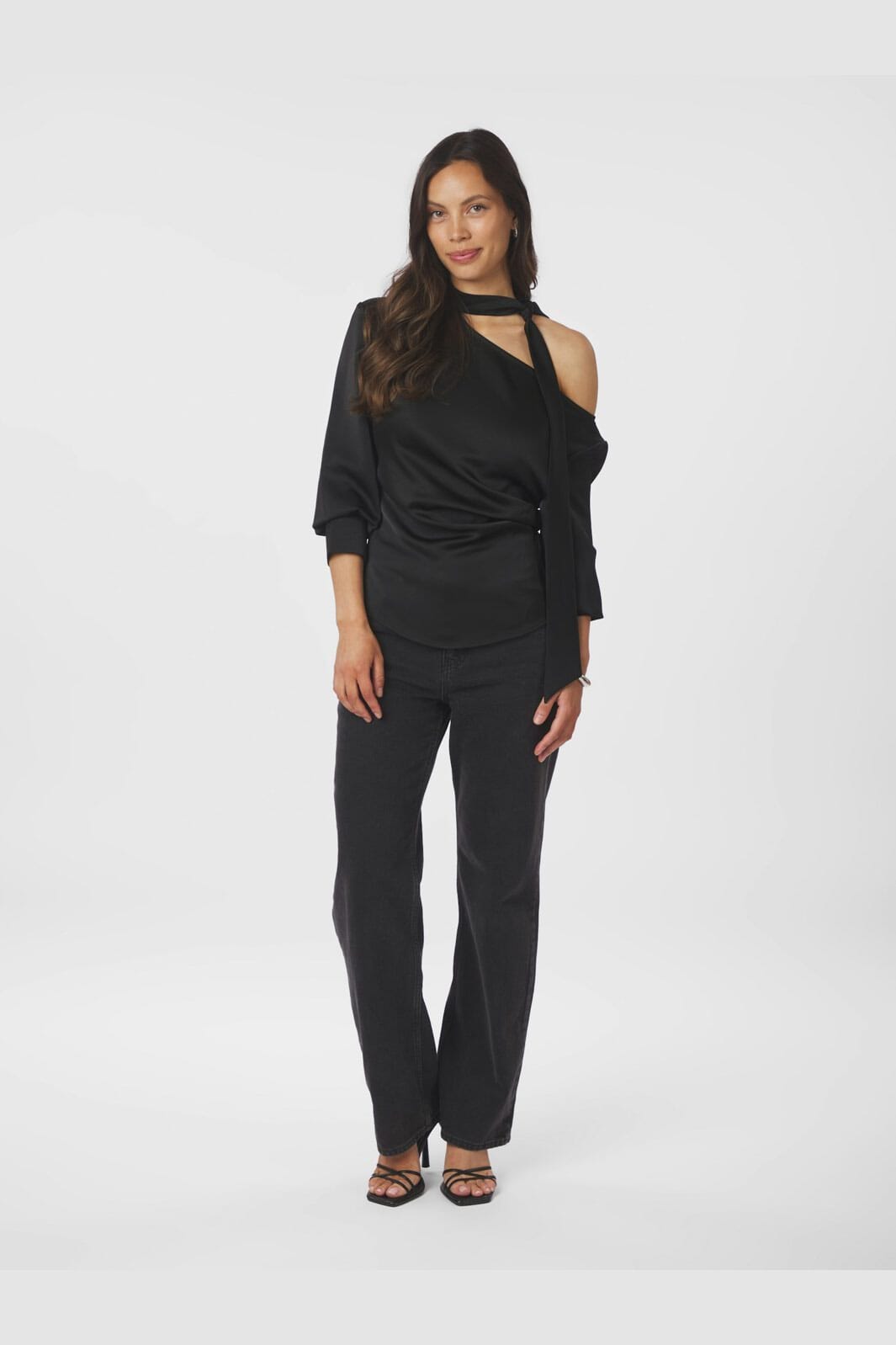 Neo Noir - Shirli Heavy Sateen Blouse 166967 - 100 - Black