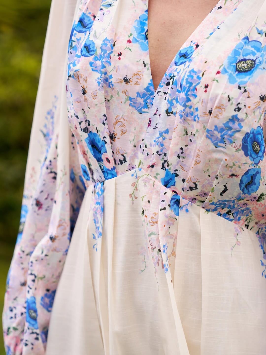 Neo Noir - Silfi Flower Print Dress 164828 - 140 - Blue Kjoler 