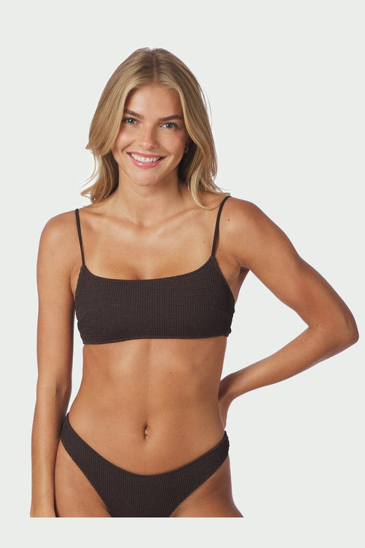 Neo Noir - Skin Sand Crepe Swim Top 161235 - 676 - Dark Brown