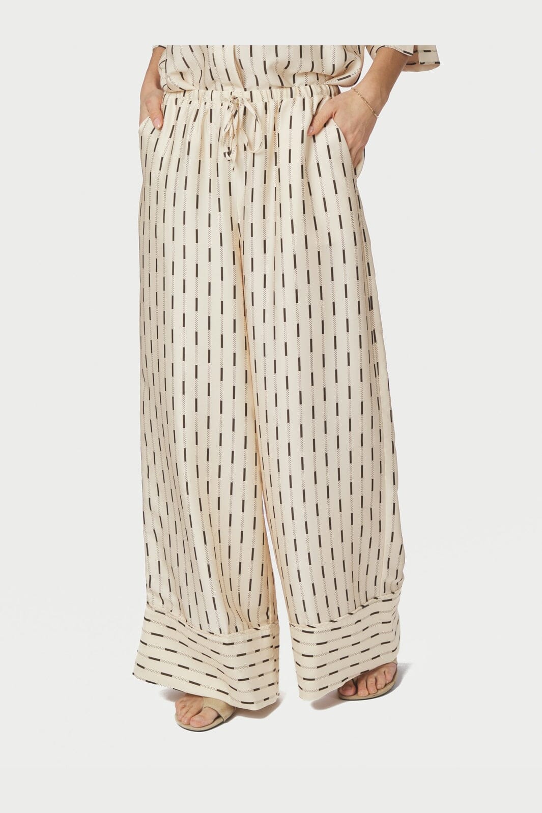 Neo Noir - Sora Print Pants 169279 - 122 - Creme