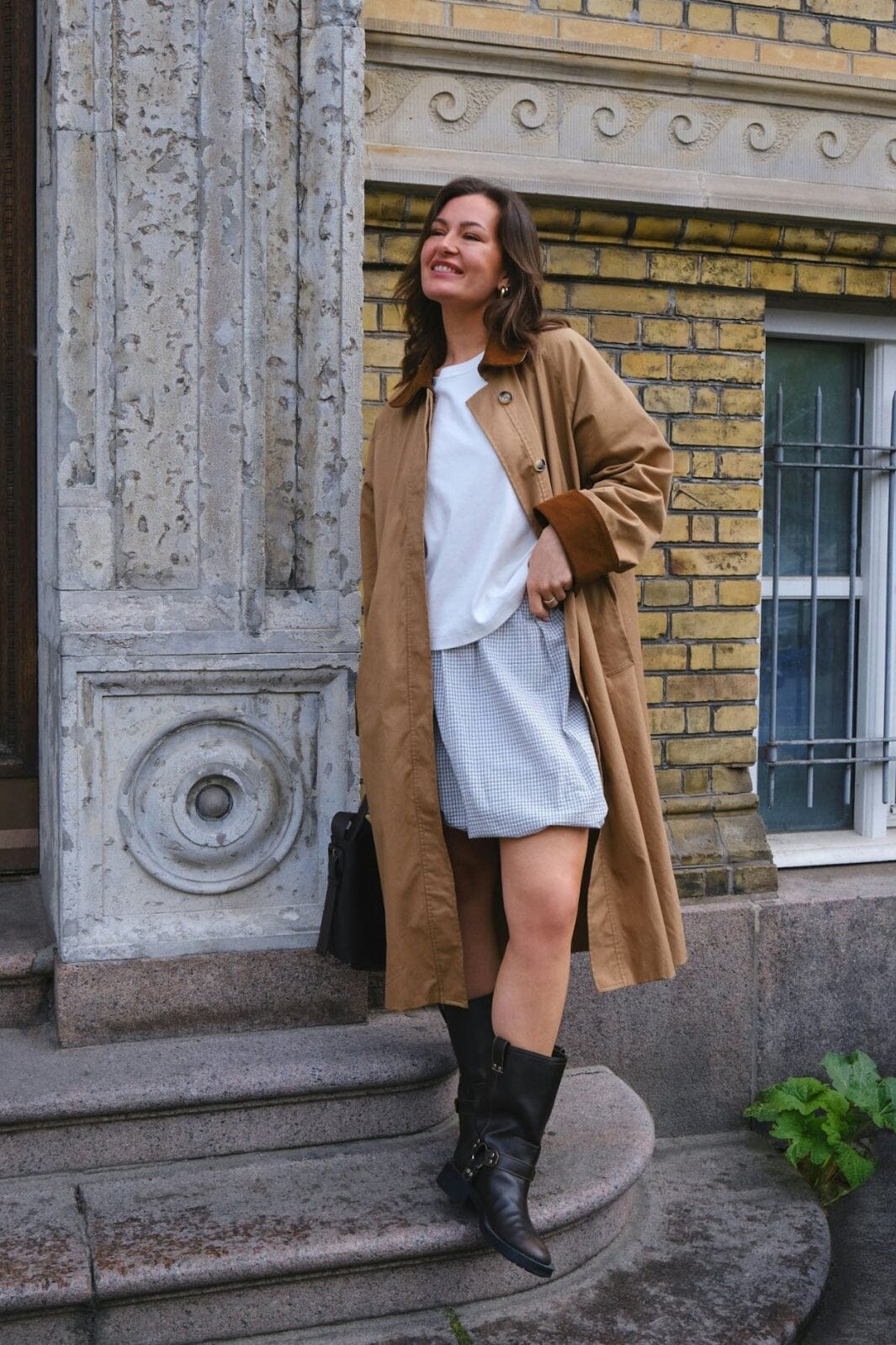 Neo Noir - Stela Small Check Skirt 165421 - 122 - Creme Nederdele 