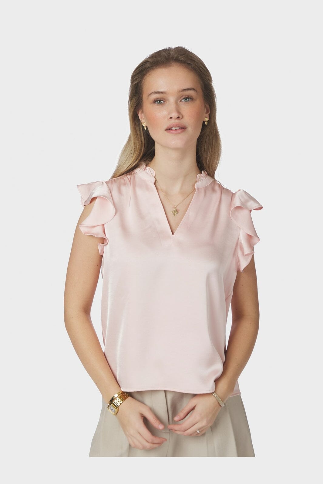 Neo Noir - Stella Heavy Sateen Blouse 162668 - 754 - Light Pink
