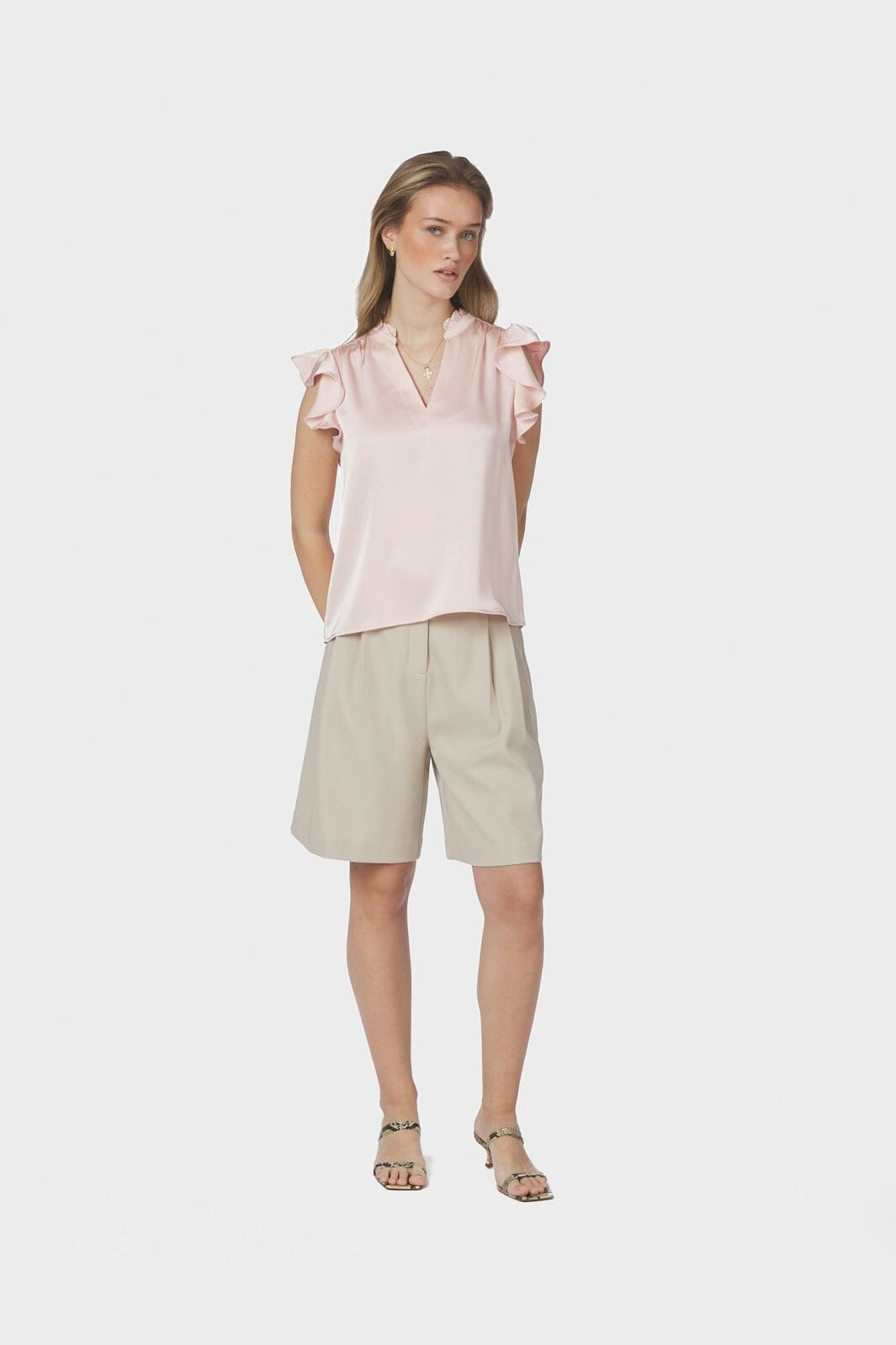 Neo Noir - Stella Heavy Sateen Blouse 162668 - 754 - Light Pink