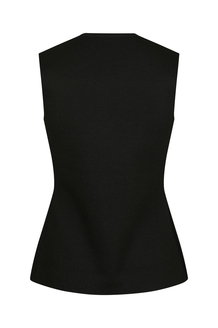 Neo Noir - Sway Smooth Knit Waistcoat 164704 - 100 - Black