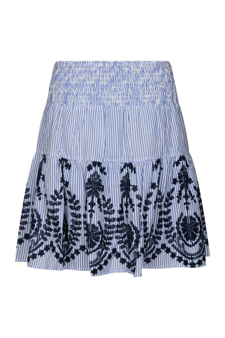 Neo Noir - Tarrow Stripe Embroidery Skirt 168998 - 140 - Blue