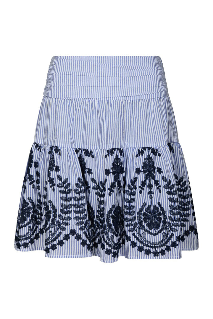 Neo Noir - Tarrow Stripe Embroidery Skirt 168998 - 140 - Blue
