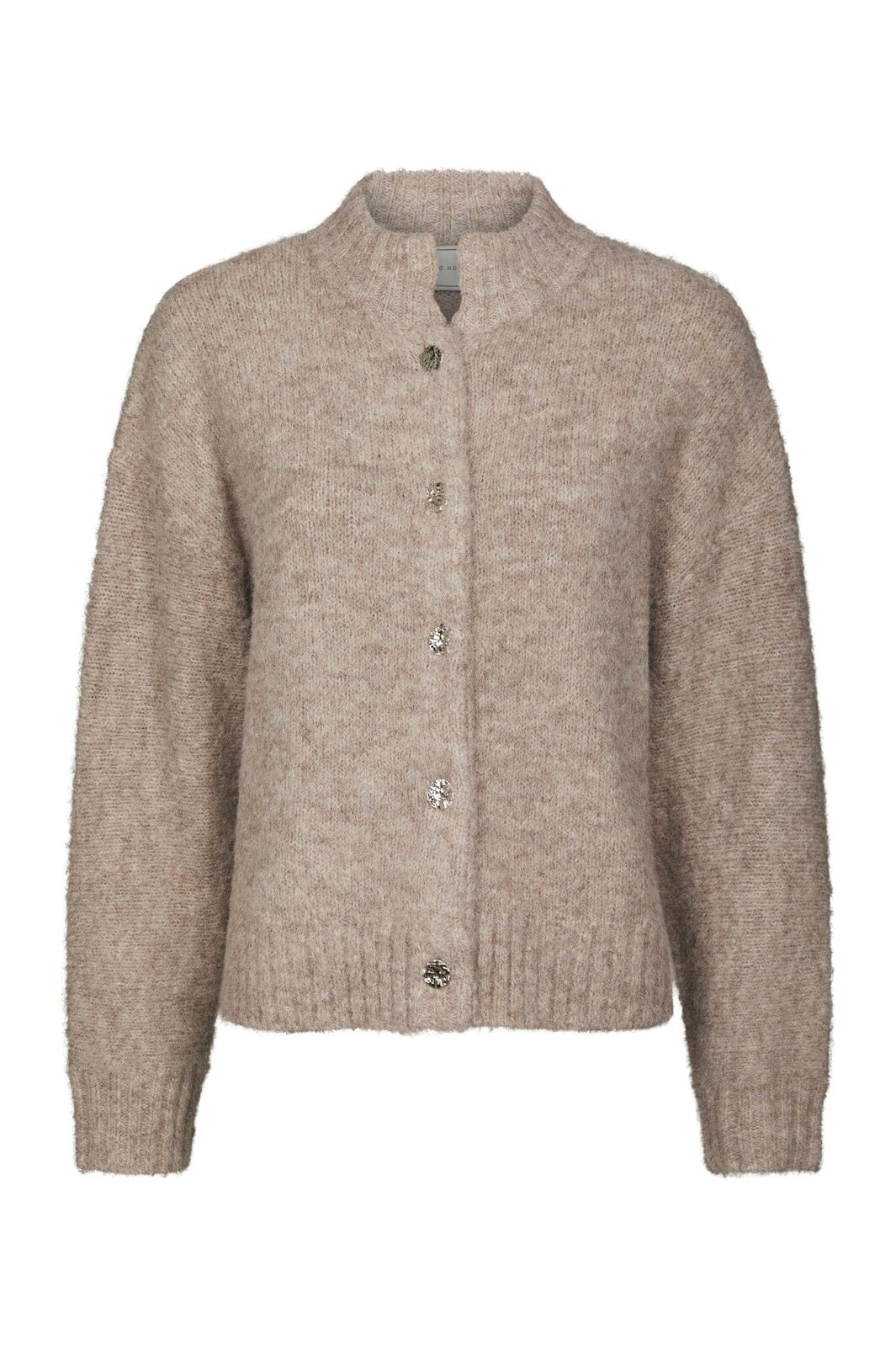 Neo Noir - Taura Fluffy Knit Cardigan 165103 - 976 - Beige Melange