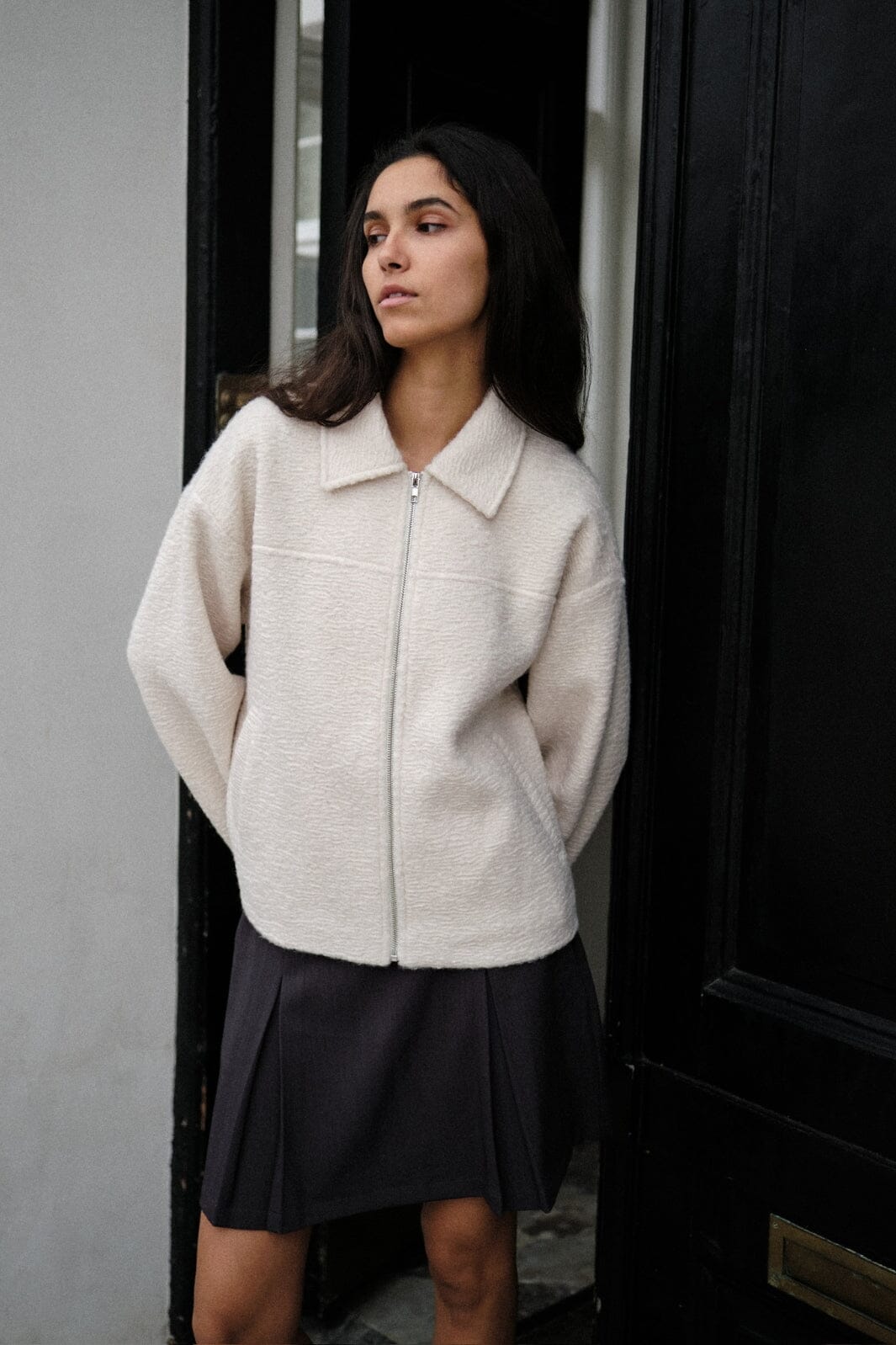 Neo Noir - Titan Soft Boucle Jacket 162865 - 121 - Off White Jakker 
