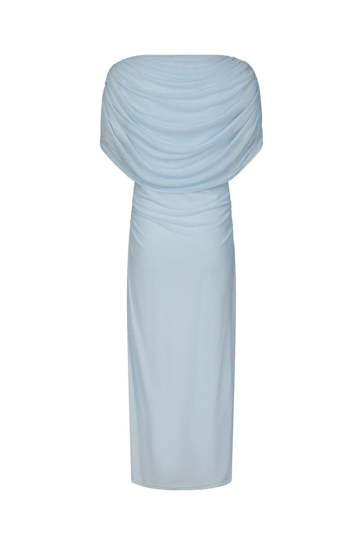 Neo Noir - Tottuna Long Drapy Mesh Dress 168451 - 145 - Light Blue