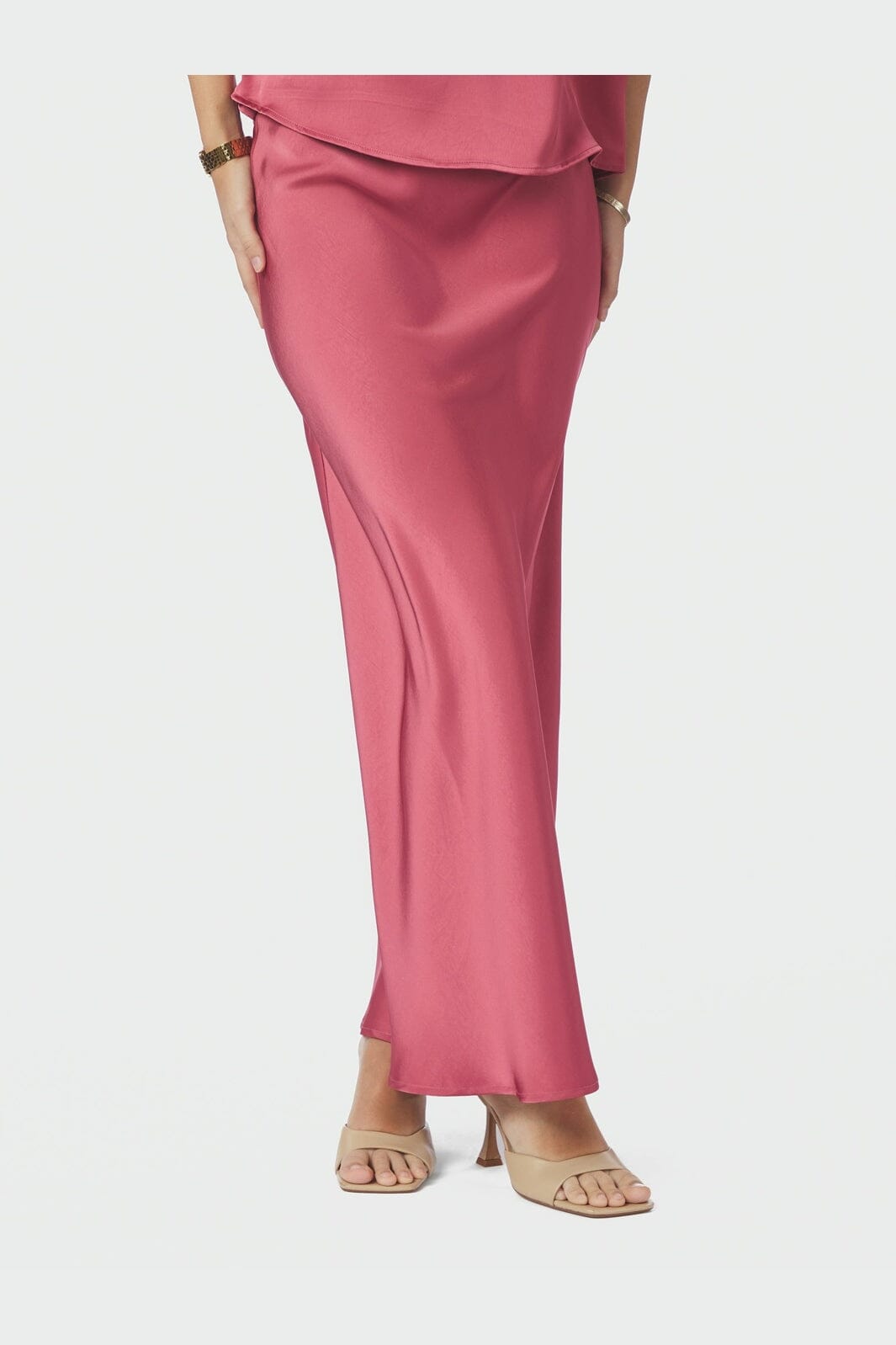 Neo Noir - Vicky Heavy Sateen Skirt 159588 - 430 - Cherry Pink