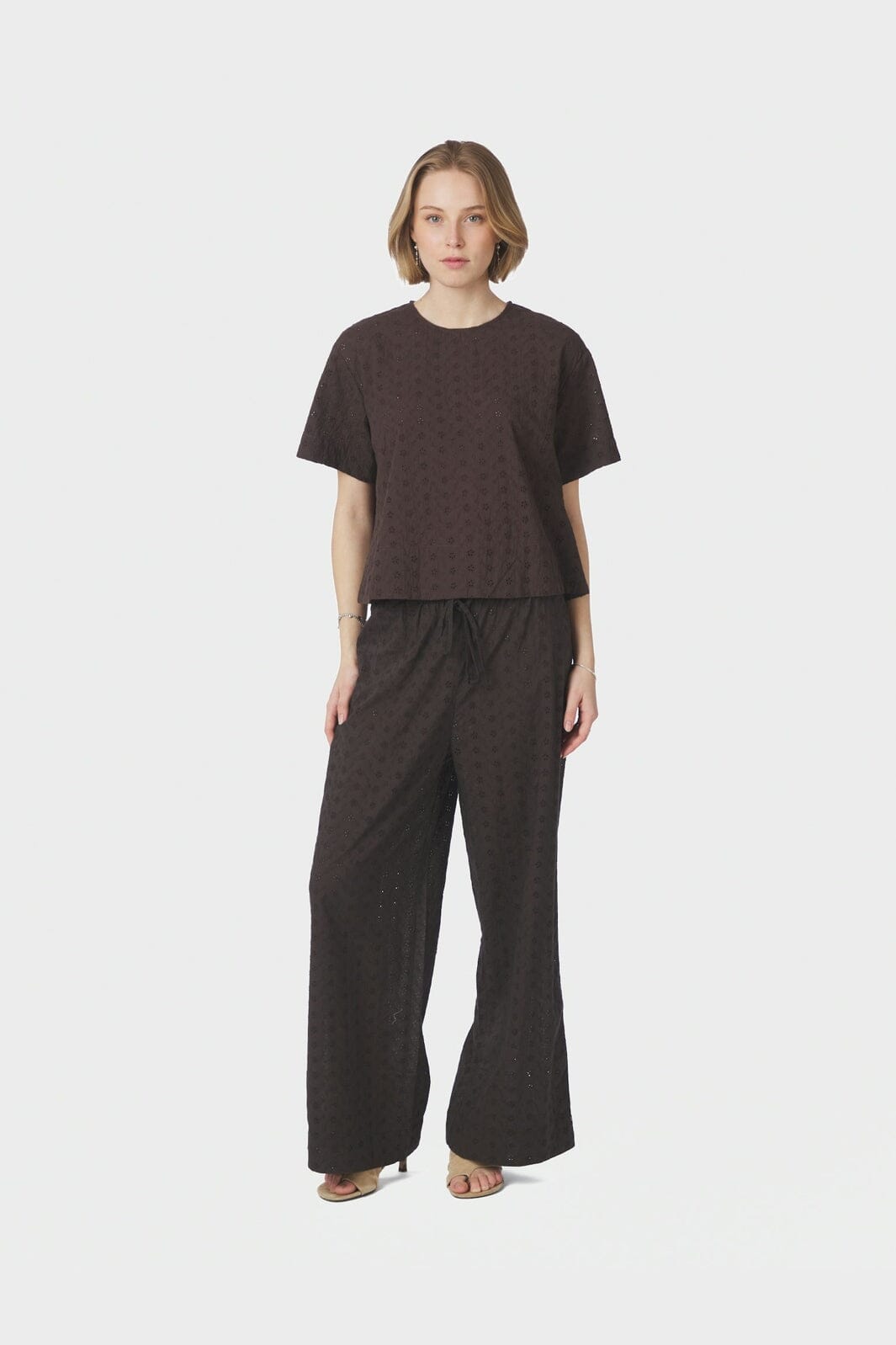 Neo Noir - Viest Emb Blouse 170041 - 676 - Dark Brown