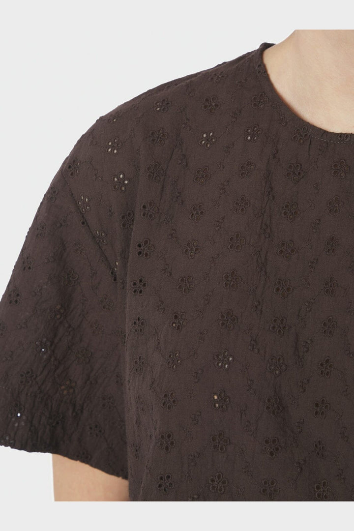 Neo Noir - Viest Emb Blouse 170041 - 676 - Dark Brown