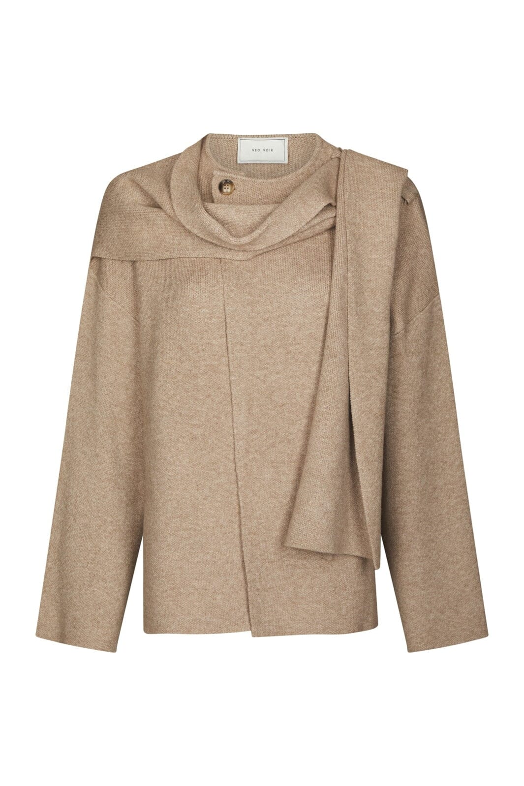 Neo Noir - Wals Knit Scarf Blouse 166203 - 123 - Beige