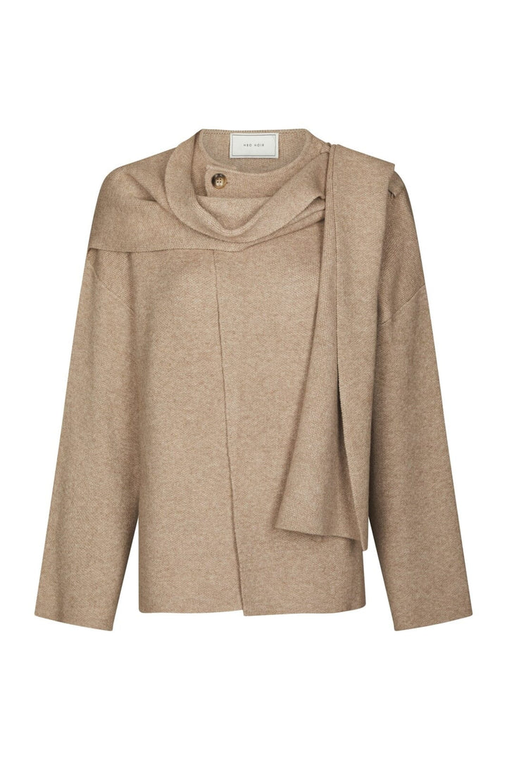 Neo Noir - Wals Knit Scarf Blouse 166203 - 123 - Beige