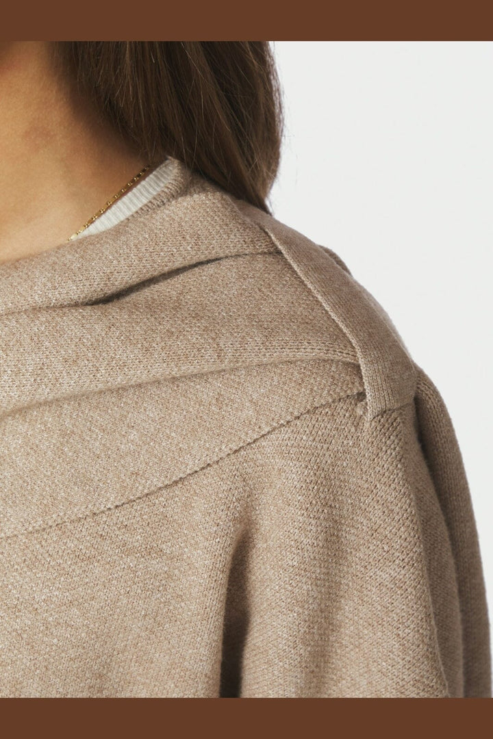 Neo Noir - Wals Knit Scarf Blouse 166203 - 123 - Beige