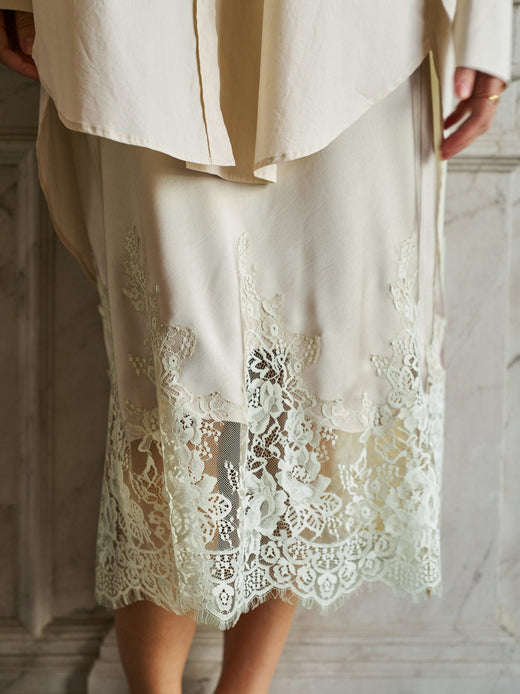 Neo Noir - Yelina Heavy Sateen Skirt 169332 - 720 - Champagne Nederdele 