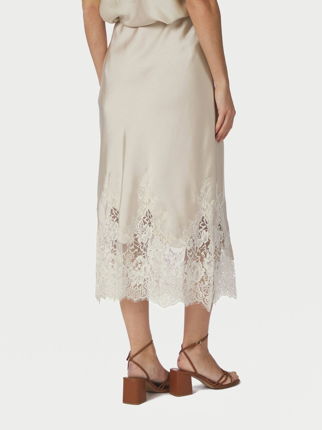Neo Noir - Yelina Heavy Sateen Skirt 169332 - 720 - Champagne Nederdele 