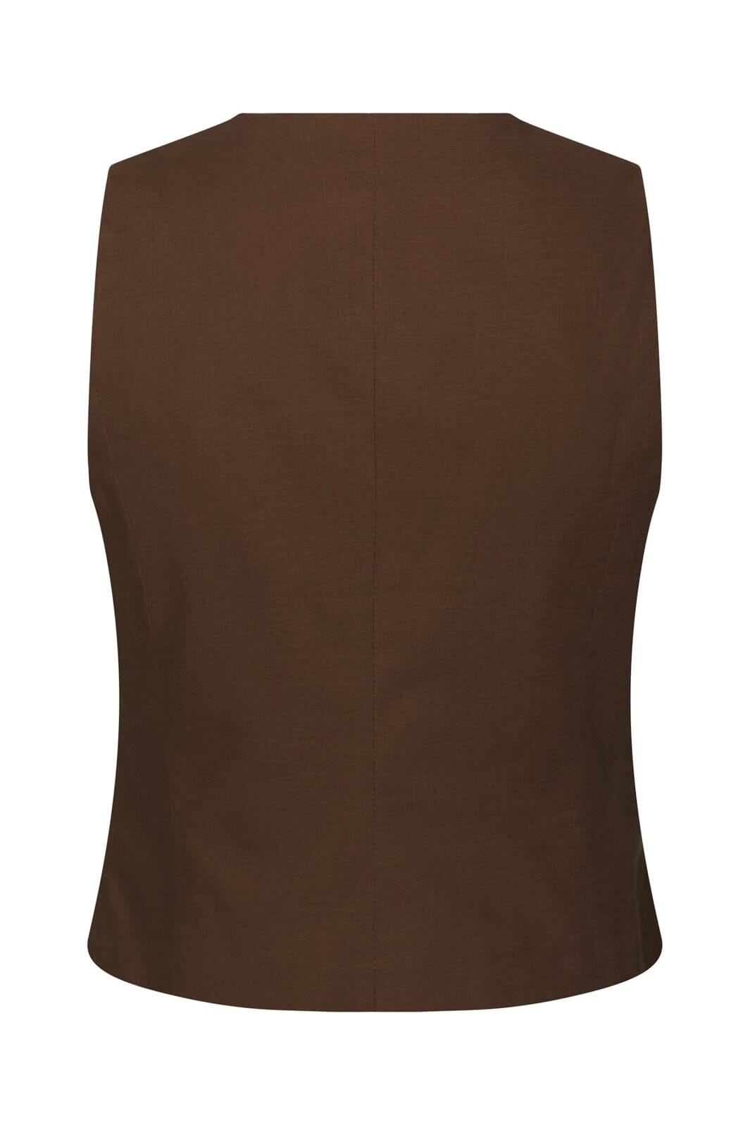 Neo Noir - Yula Linen Waistcoat 165181 - 676 - Dark Brown