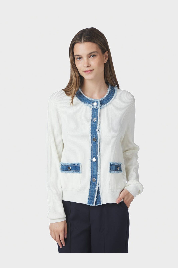 Neo Noir - Zelma Knit Denim Cardigan 167245 - 121 - Off White