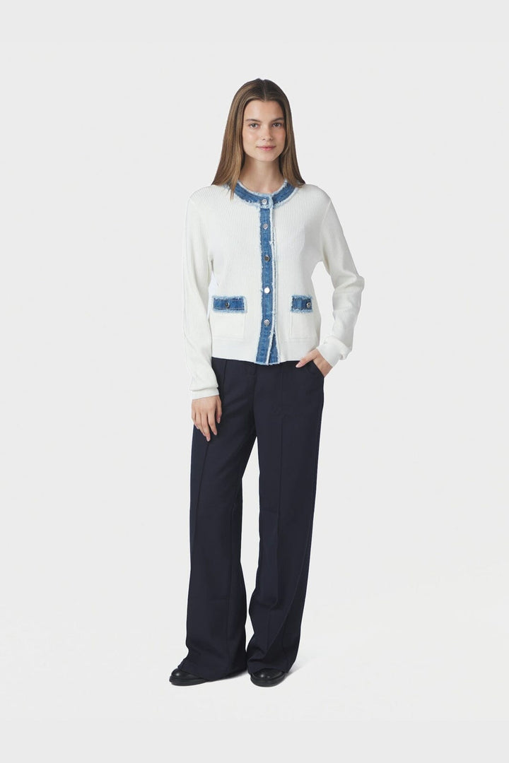 Neo Noir - Zelma Knit Denim Cardigan 167245 - 121 - Off White