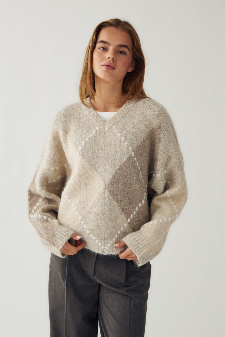 Noella - Lai Knit 14670001 - 650 - Beige Mix Strikbluser 