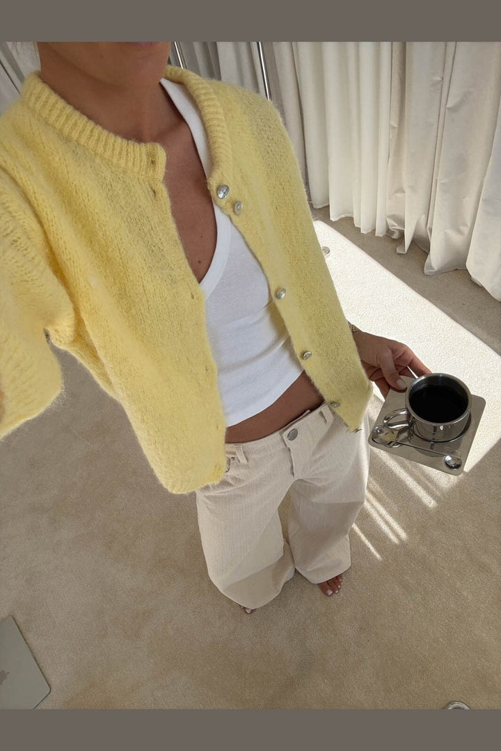 Noella - N-Kae Ss Knit Cardigan 15950003 - 1417 - Butter Yellow