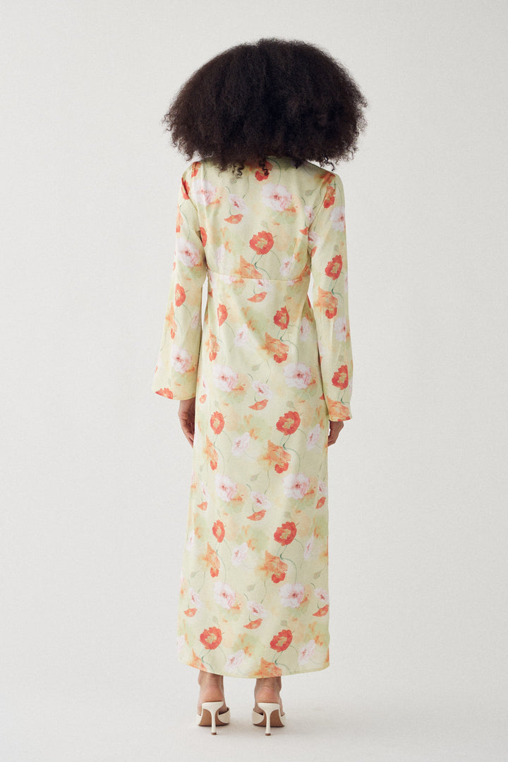 Noella - N-Kamey Dress 15850001 - 1464 - Delina Green Print Kjoler 