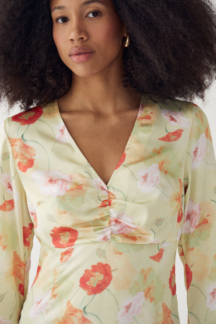 Noella - N-Kamey Dress 15850001 - 1464 - Delina Green Print Kjoler 