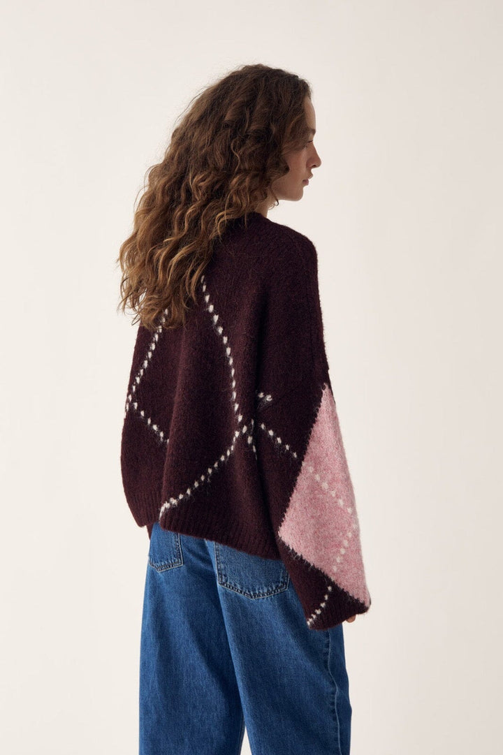 Noella - N-Laiana Knit Cardigan 14670002 - 1470 - Winetasting Mix Cardigans 