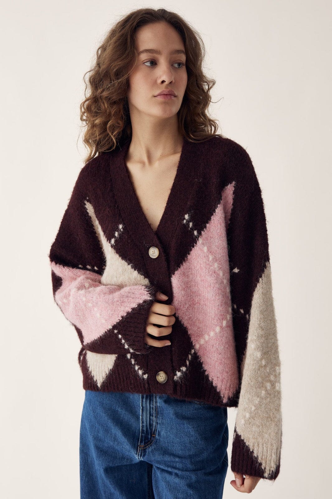 Noella - N-Laiana Knit Cardigan 14670002 - 1470 - Winetasting Mix Cardigans 