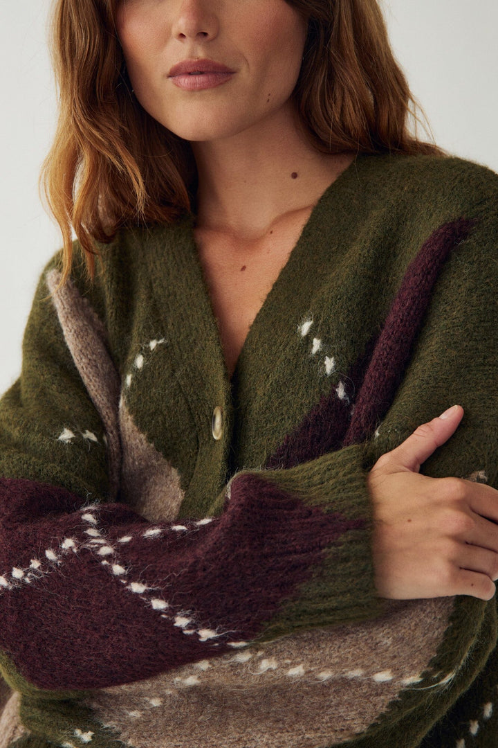 Noella - N-Laiana Knit Cardigan 14670002 - 1512 - Avocado Green Mix Cardigans 