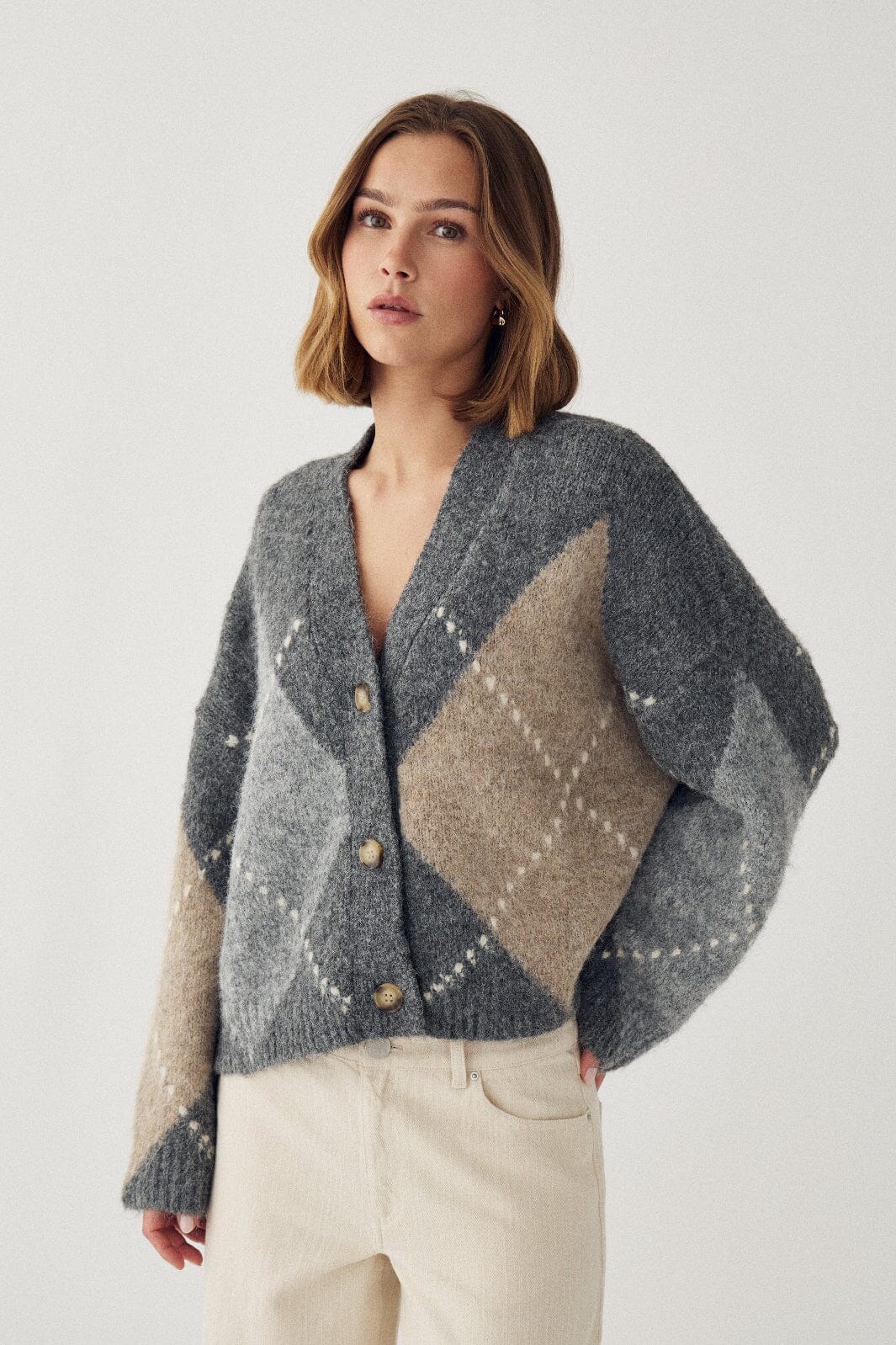 Noella - N-Laiana Knit Cardigan 14670002 - 507 - Grey Mix Cardigans 