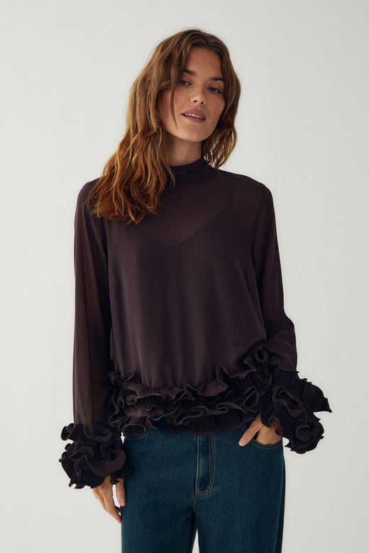 Noella - N-Latanietta Blouse 14510002 - 674 - Chocolate Bluser 