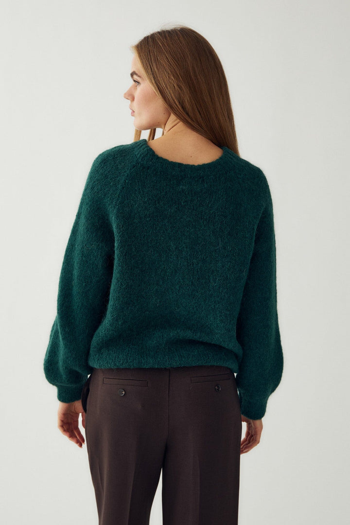Noella - N-Latora Knit 15950002 - 136 - Bottle Green Strikbluser 