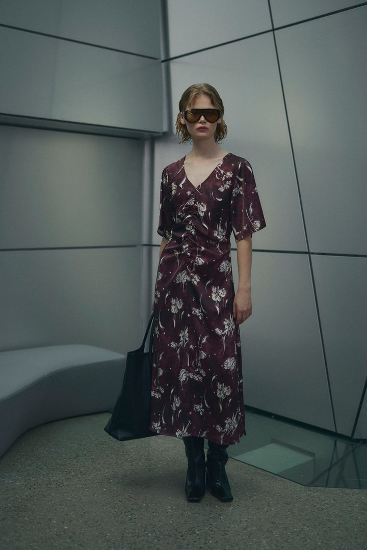 Noella - N-Lavina Dress 16380001 - 1501 - Dovie Burgundy Print Kjoler 
