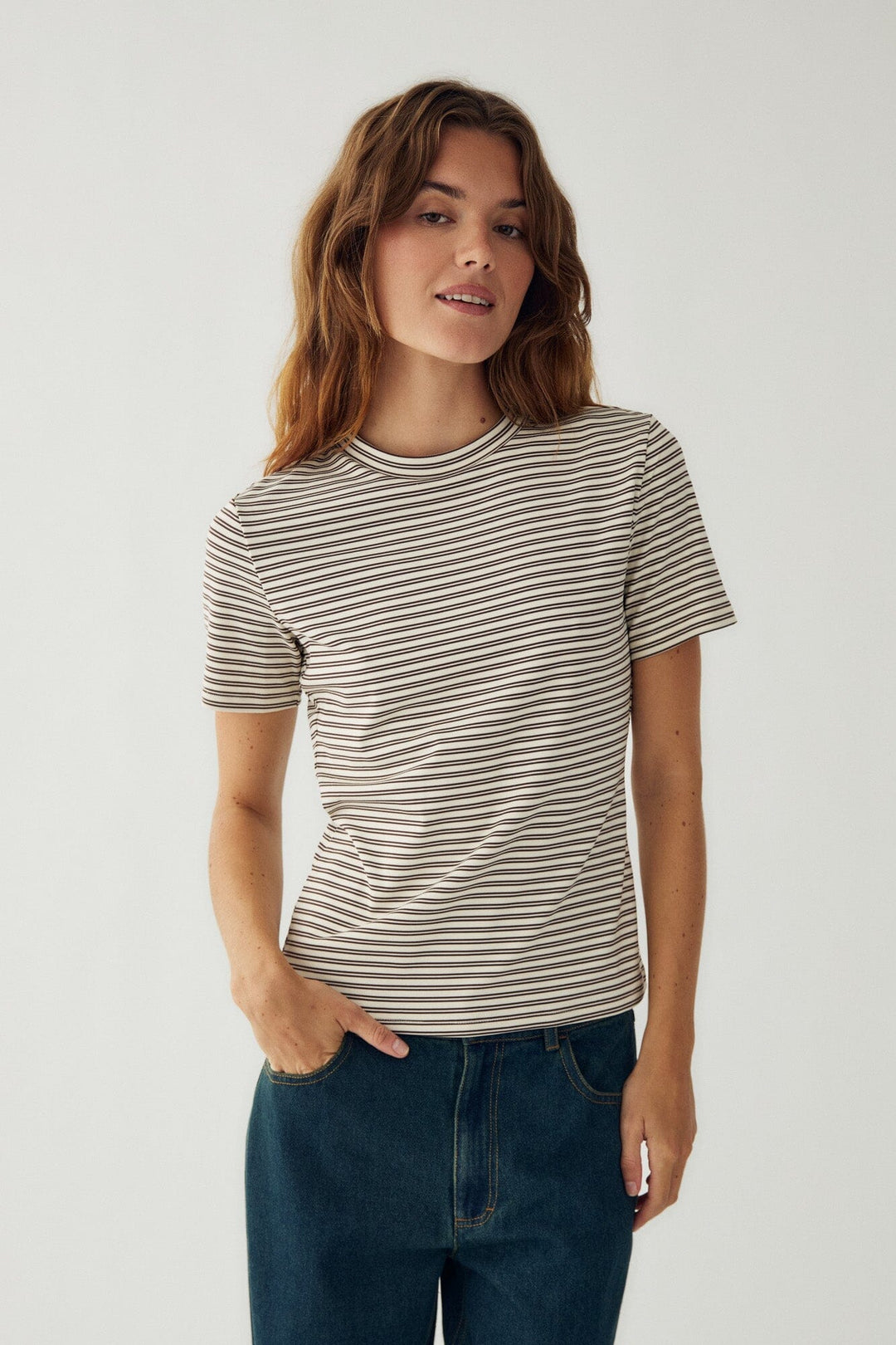 Noella - N-Lidie Ss Top 17080001 - 1538 - Offwhite Stripe T-shirts 