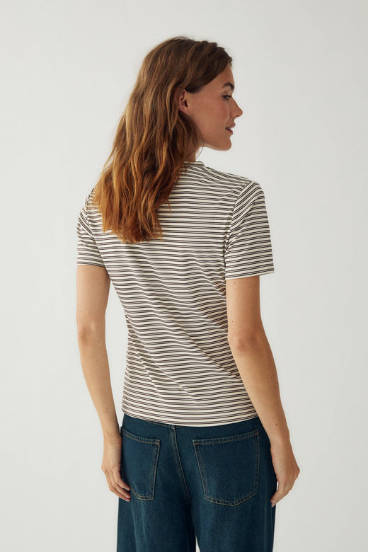Noella - N-Lidie Ss Top 17080001 - 1538 - Offwhite Stripe T-shirts 