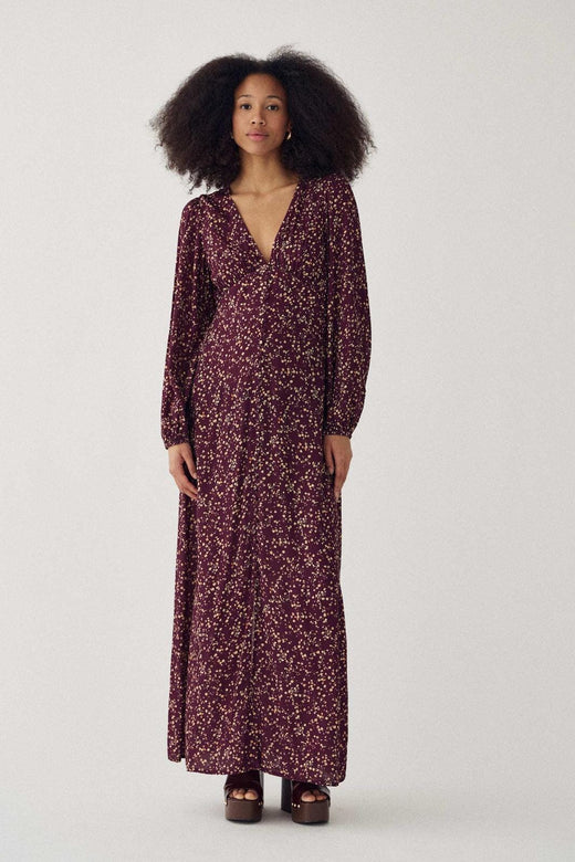 Noella - N-Lilith Maxi Dress 16430001 - 1518 - Donata Winetasting Print Kjoler 