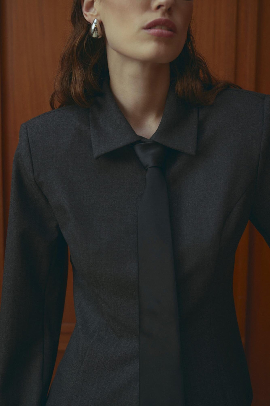 Noella - N-Maelle Shirt 16150005 - 1487 - Grey Herringbone Skjorter 
