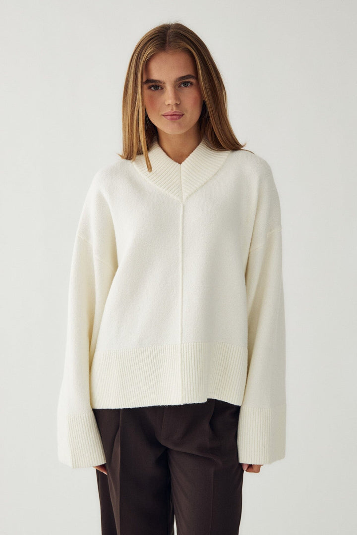 Noella - N-Maidie Knit 16090001 - 006 - Offwhite Strikbluser 