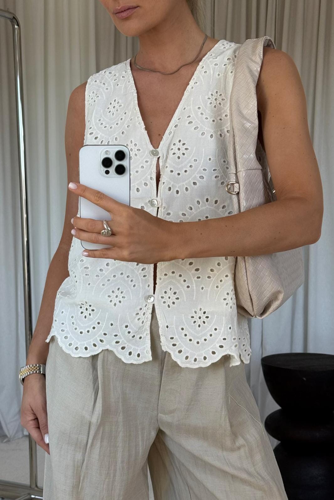 Noella - N-Maite Blouse 15760001 - 974 - Ivory Bluser 