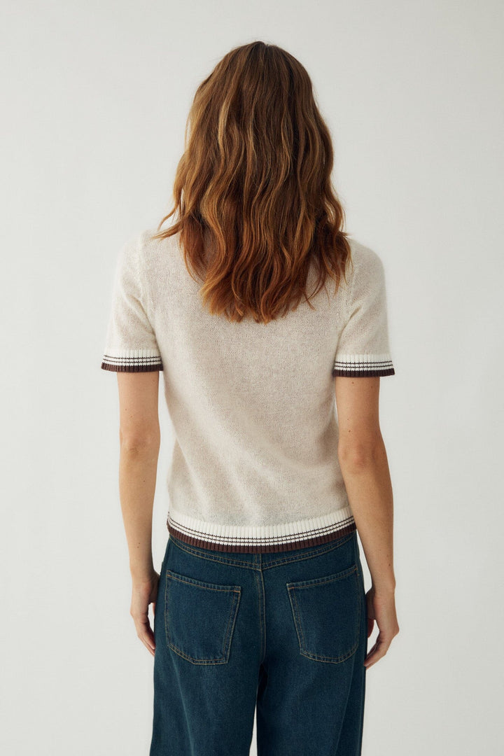 Noella - N-Marthy Knit 16400001 - 1502 - Ivory Brown Strikbluser 