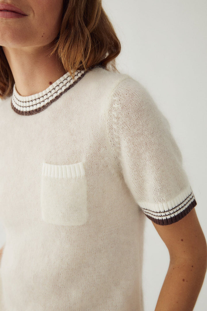 Noella - N-Marthy Knit 16400001 - 1502 - Ivory Brown Strikbluser 